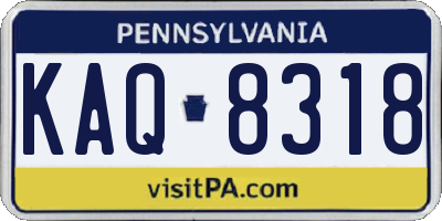 PA license plate KAQ8318