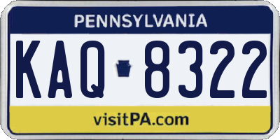 PA license plate KAQ8322
