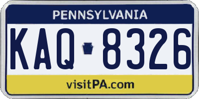 PA license plate KAQ8326