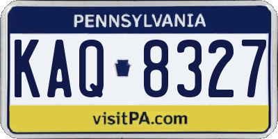 PA license plate KAQ8327