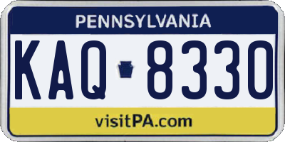 PA license plate KAQ8330