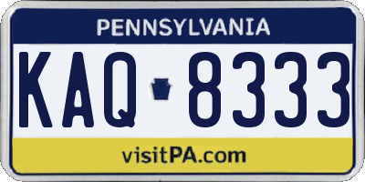PA license plate KAQ8333