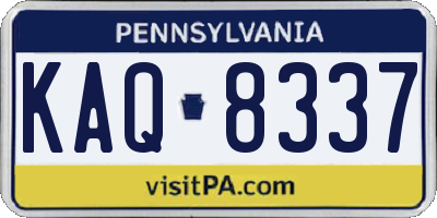 PA license plate KAQ8337