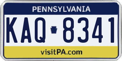 PA license plate KAQ8341