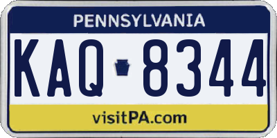 PA license plate KAQ8344
