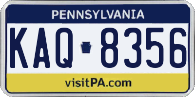 PA license plate KAQ8356