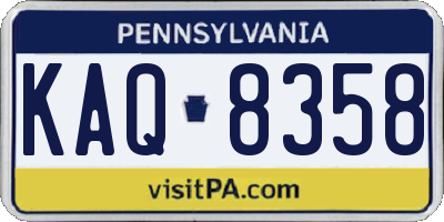 PA license plate KAQ8358