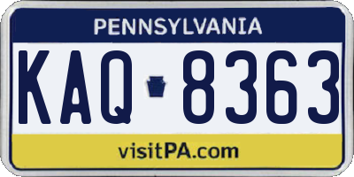 PA license plate KAQ8363