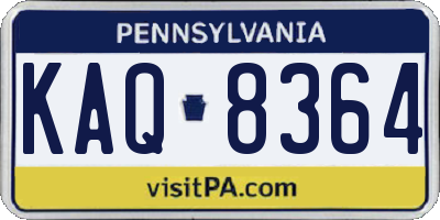 PA license plate KAQ8364