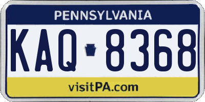 PA license plate KAQ8368