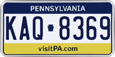 PA license plate KAQ8369