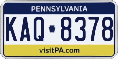PA license plate KAQ8378