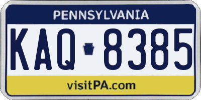 PA license plate KAQ8385