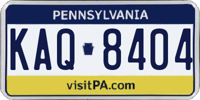 PA license plate KAQ8404