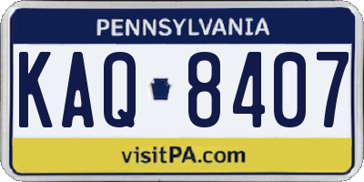 PA license plate KAQ8407