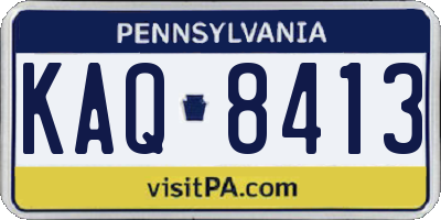 PA license plate KAQ8413