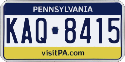 PA license plate KAQ8415