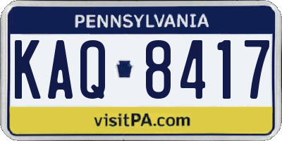 PA license plate KAQ8417
