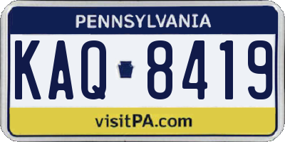 PA license plate KAQ8419