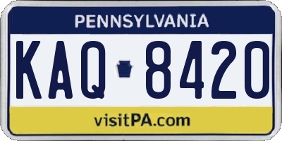 PA license plate KAQ8420