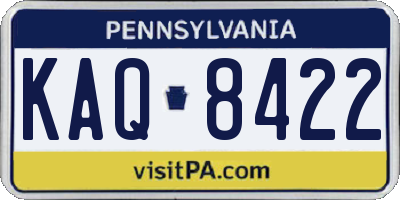 PA license plate KAQ8422