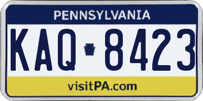PA license plate KAQ8423