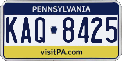 PA license plate KAQ8425