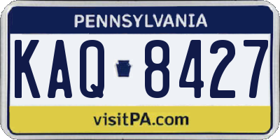 PA license plate KAQ8427