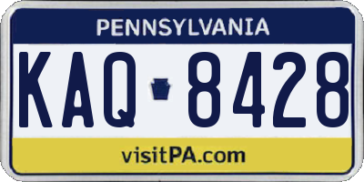PA license plate KAQ8428