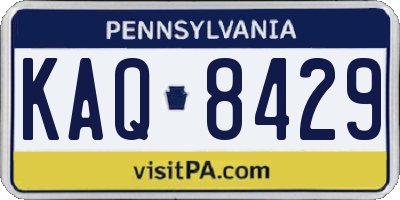PA license plate KAQ8429