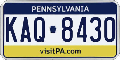 PA license plate KAQ8430