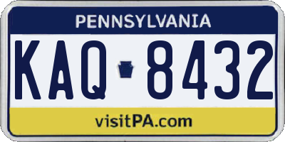 PA license plate KAQ8432