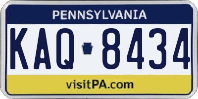 PA license plate KAQ8434