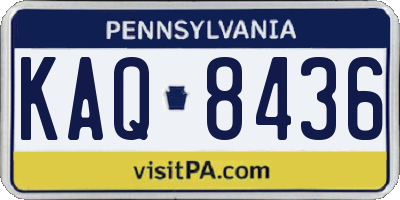 PA license plate KAQ8436