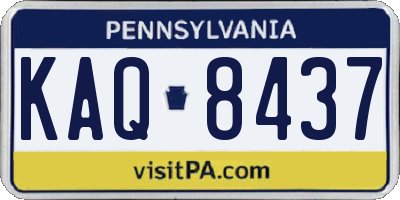 PA license plate KAQ8437