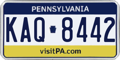 PA license plate KAQ8442