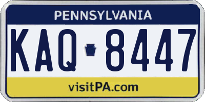 PA license plate KAQ8447