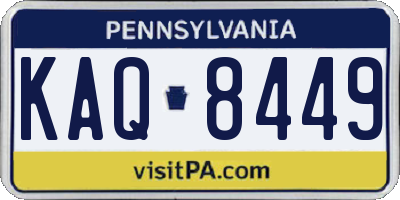 PA license plate KAQ8449