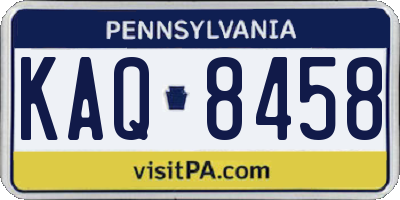PA license plate KAQ8458