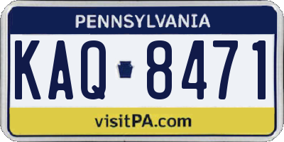 PA license plate KAQ8471
