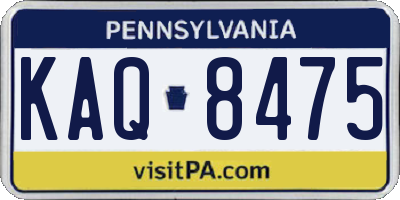 PA license plate KAQ8475