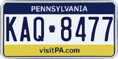 PA license plate KAQ8477