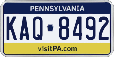 PA license plate KAQ8492