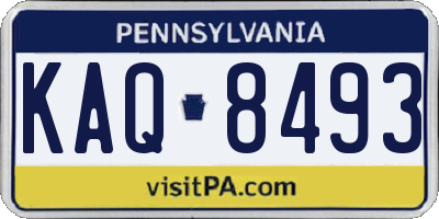 PA license plate KAQ8493