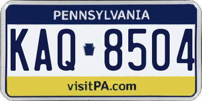 PA license plate KAQ8504
