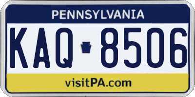 PA license plate KAQ8506