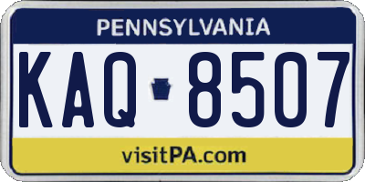 PA license plate KAQ8507