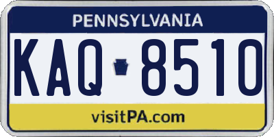 PA license plate KAQ8510