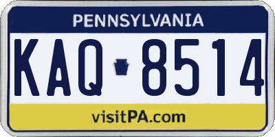 PA license plate KAQ8514