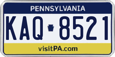 PA license plate KAQ8521